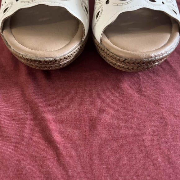 Alexis Leroy Women's White Open Toe Sandals Wedge EU 41 US SIZE 10 - Picture 2 of 8